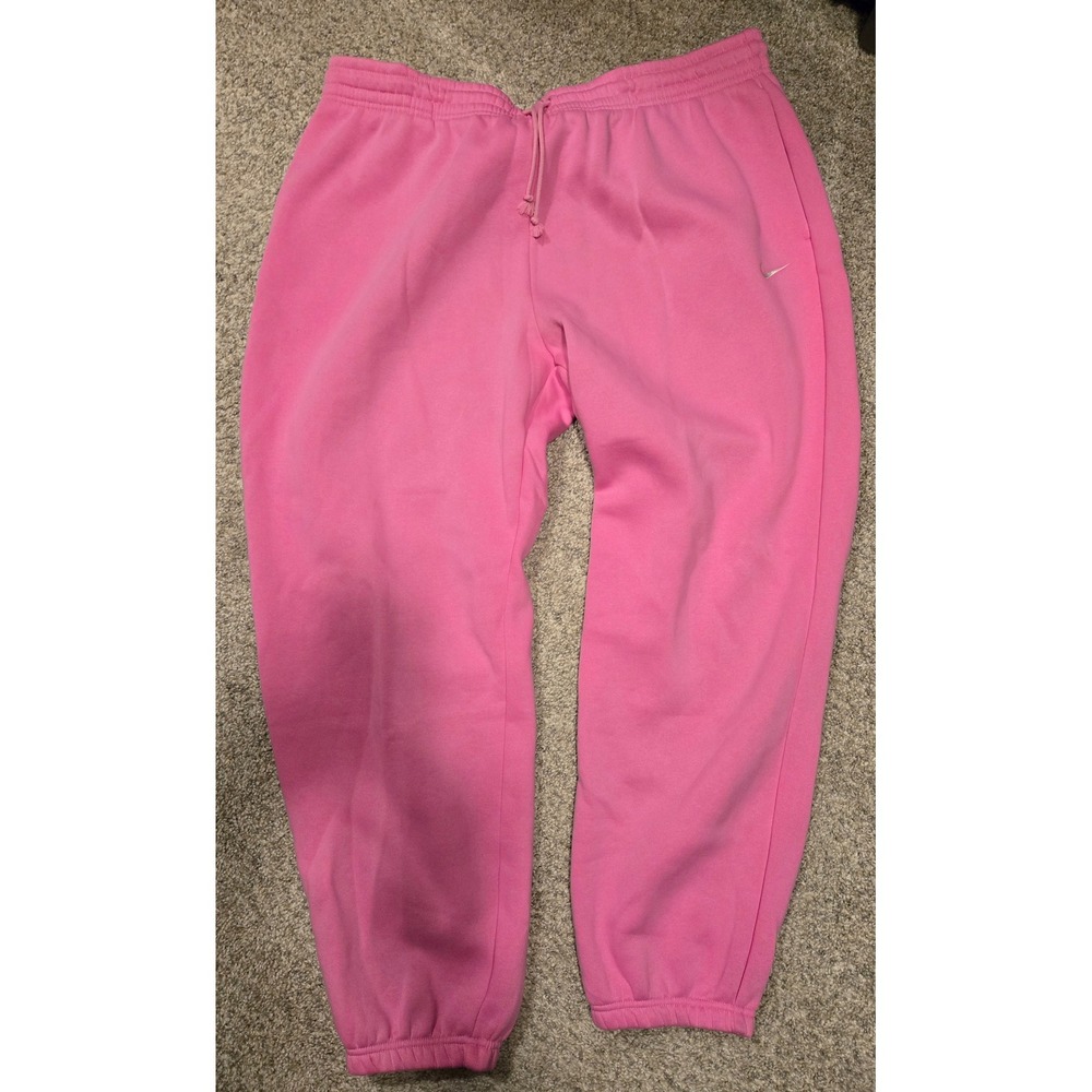 Womens Nike Fleece Oversized Sweatpants - Pink - XXL